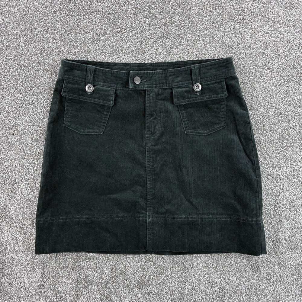 Patagonia Corduroy Mini Skirt‎ Women's 6 Black Organic Cotton Pockets Casual